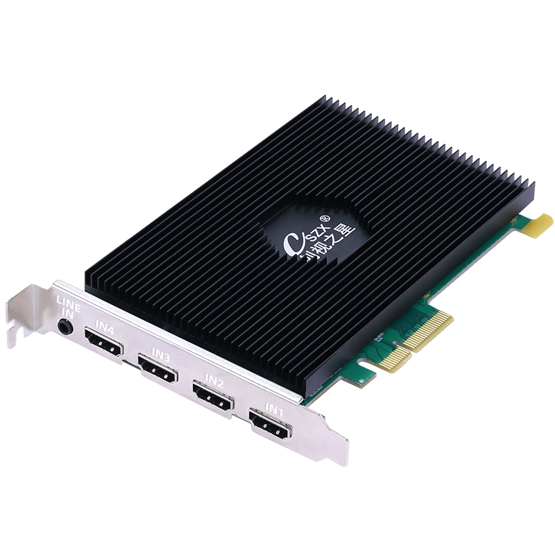 4路四路4k60内置采集卡3.5mm输入